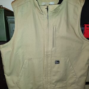 FinTech Men's Tan Vest - Zip Front